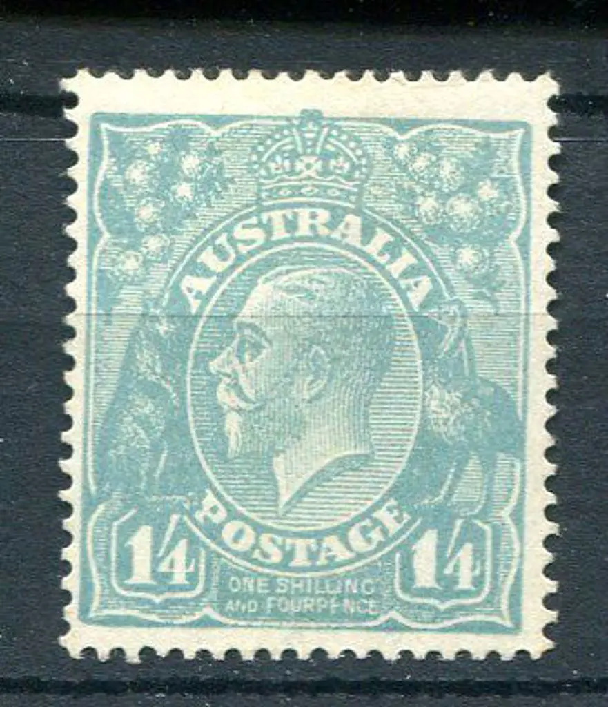 1914-20 Single Watermark ¼d turquoise with “thick ... Image 1++