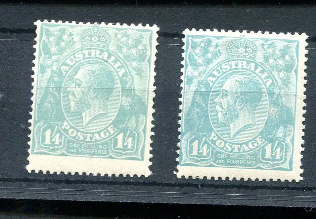 1914-20 Single Watermark ¼d turquoise-blue in 2 ... Image 1++