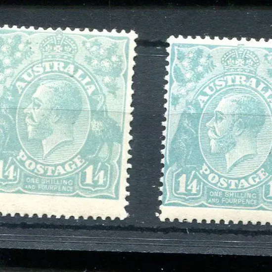 1914-20 Single Watermark ¼d turquoise-blue in 2 ...