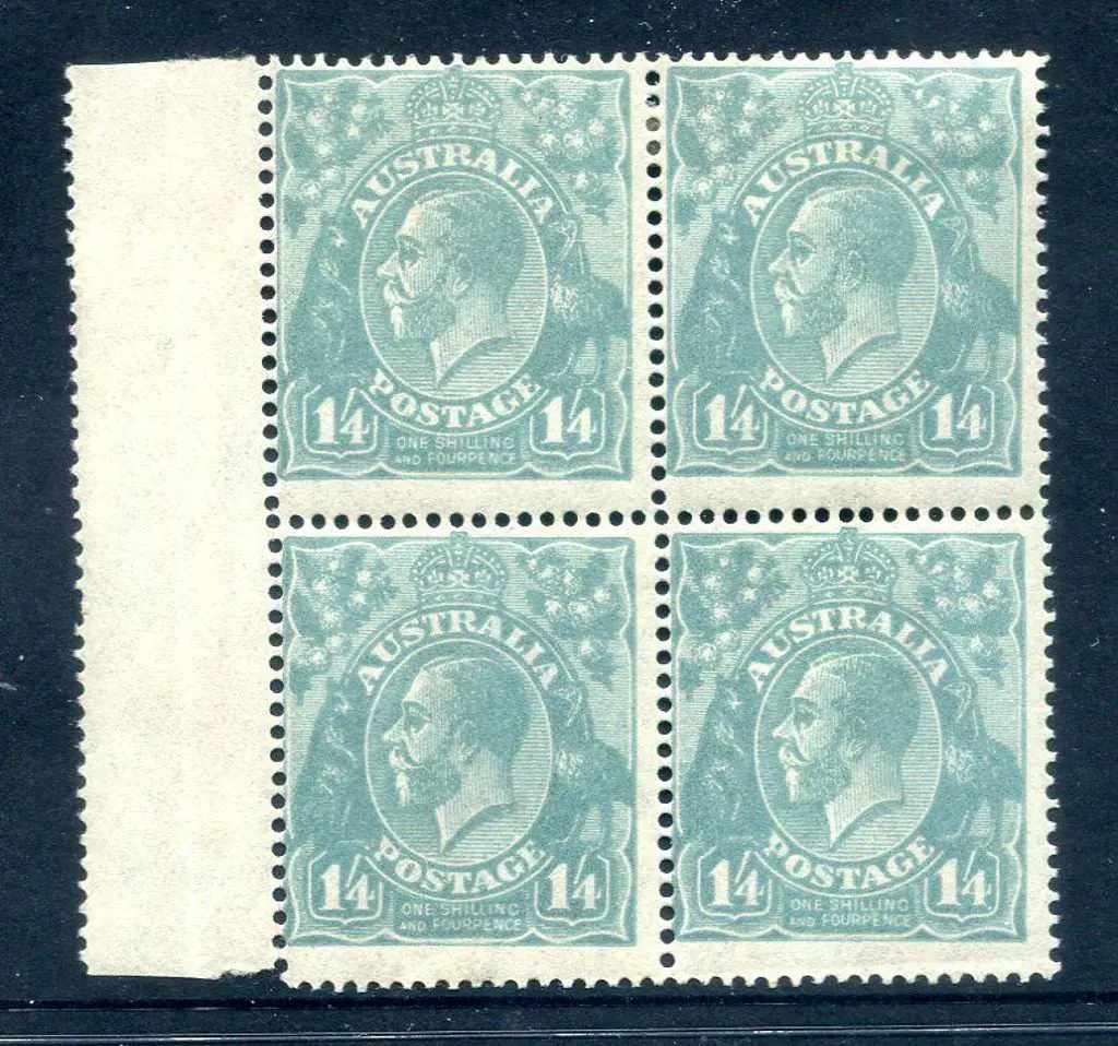 1914-20 Single Watermark ¼d deep turquoise blue in ... Image 1++