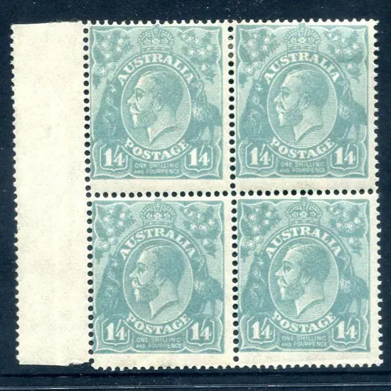 1914-20 Single Watermark ¼d deep turquoise blue in ...
