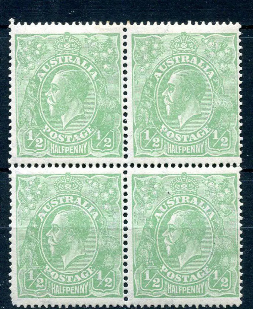 1918-20 Large Multiple Watermark Perf.14 ½d green ... Image 1++