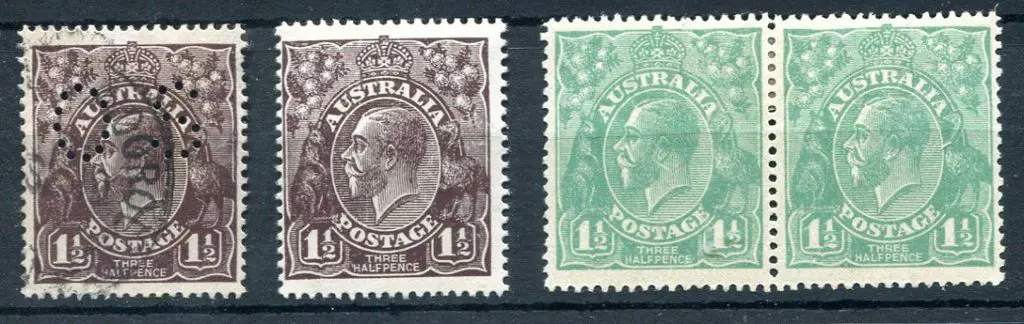 1918-20 Large Multiple Watermark Perf.14 1½d ... Image 1++
