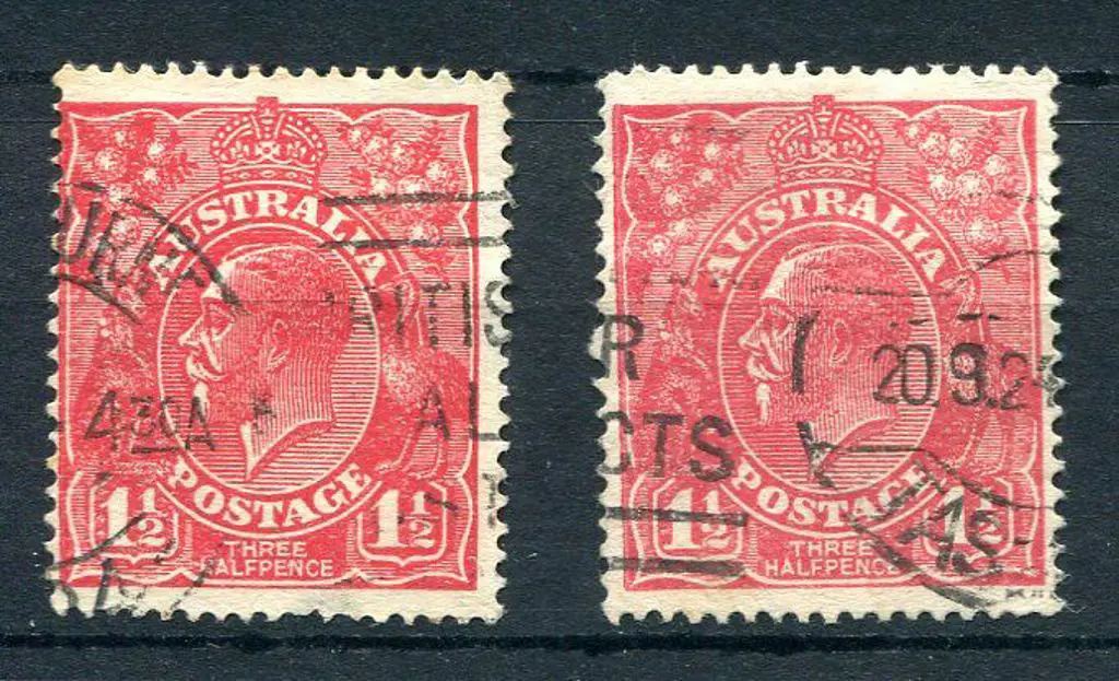 1924 No Watermark 1½d rose-red with "Two white ... Image 1++