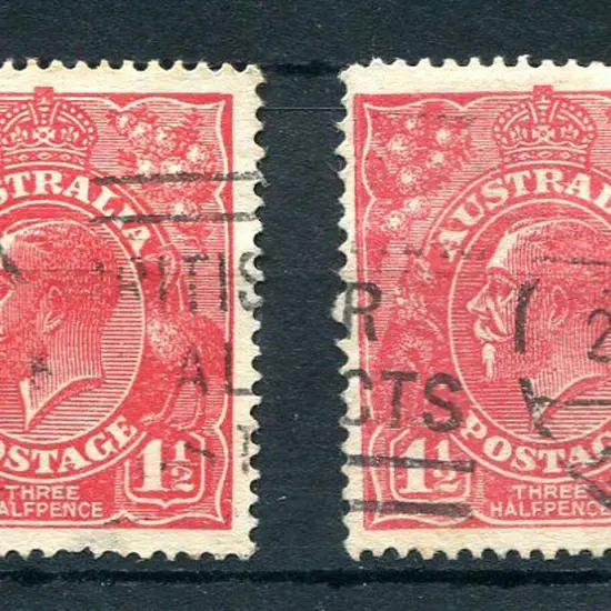 1924 No Watermark 1½d rose-red with "Two white ...