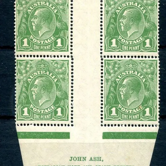 1926-30 Small Multiple Watermark Perf. 14 1d green ...