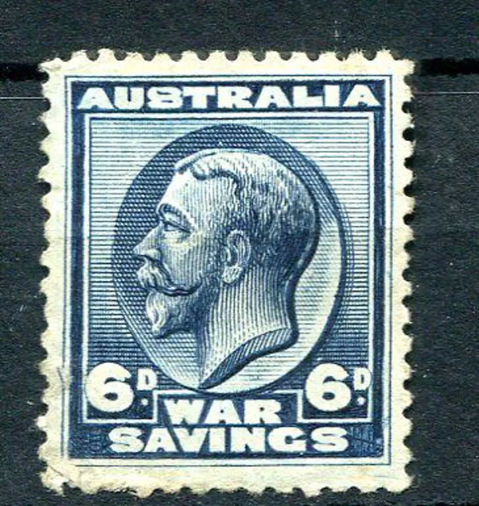 1915 6d KGV War Savings. MNG with small surface ... Image 1++