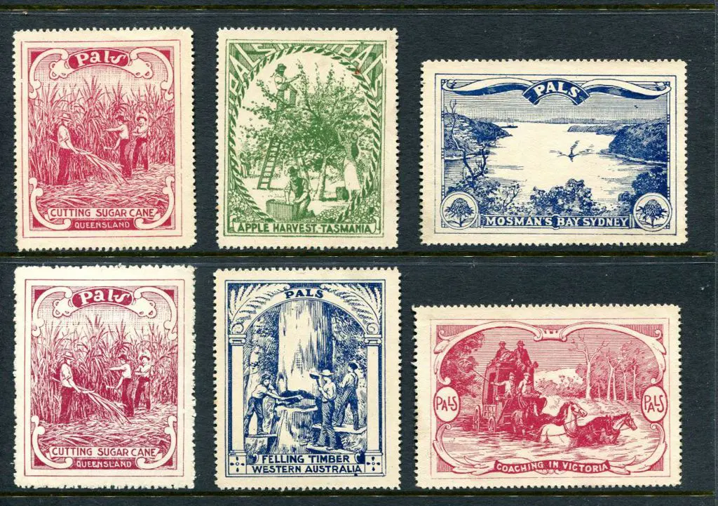 1920/21 "Pals" labels group of 6 incl "Coaching in ... Image 1++