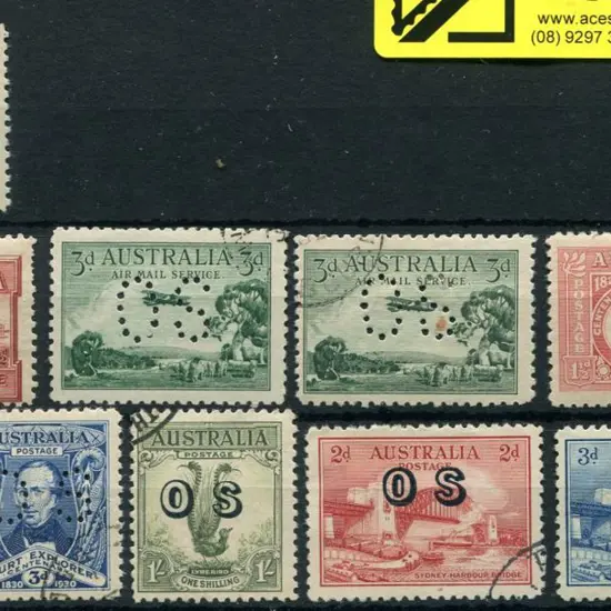 1927-1932 Officials selection incl perf "OS" 1½d ...