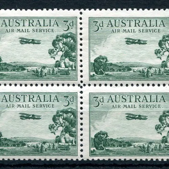 1929 3d Airmail, type B. Fine & fresh MUH block of ...