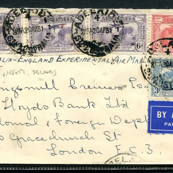 1931 (20th Apr) Aust to England "Experimental Air ...