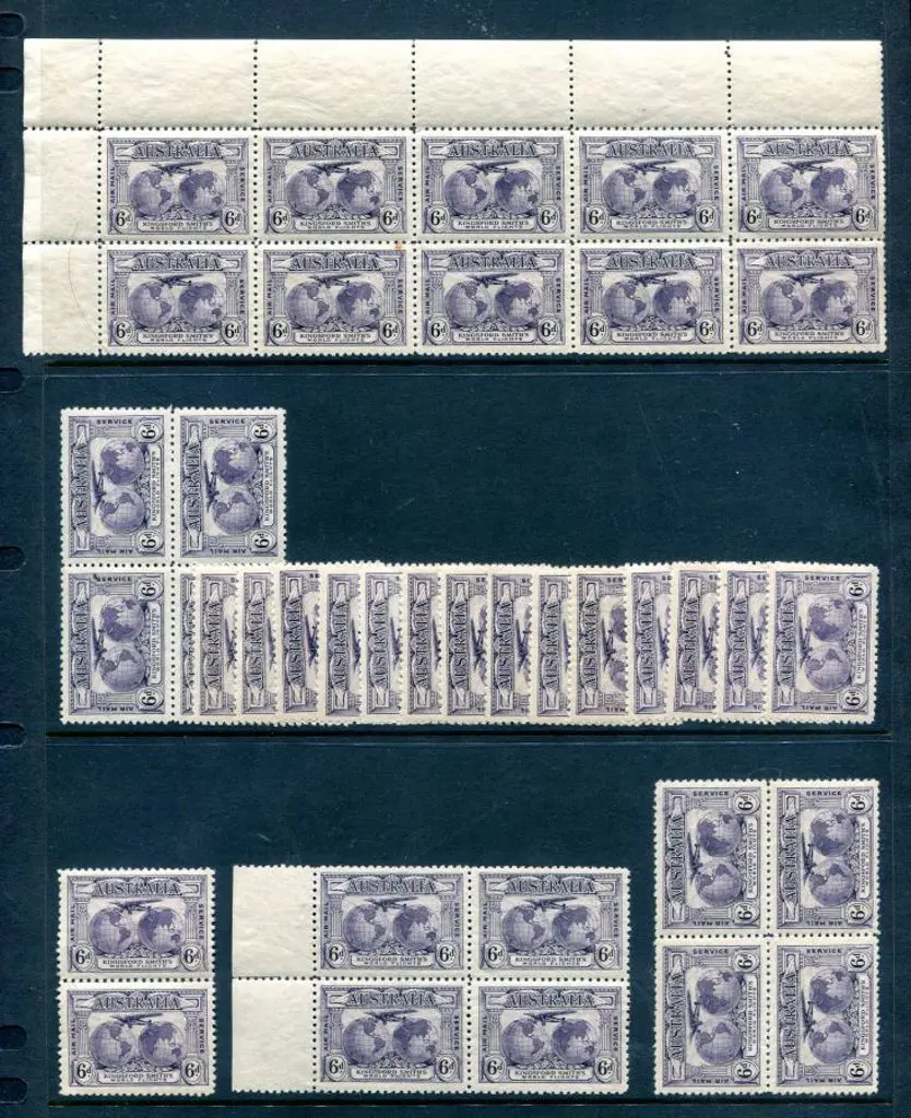 1931 6d violet Kingsford Smith in top left corner ... Image 1++