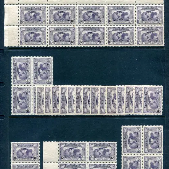 1931 6d violet Kingsford Smith in top left corner ...