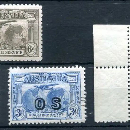 1931 6d Kingsford Smith Airmail MUH & 3d K-S CTO ...
