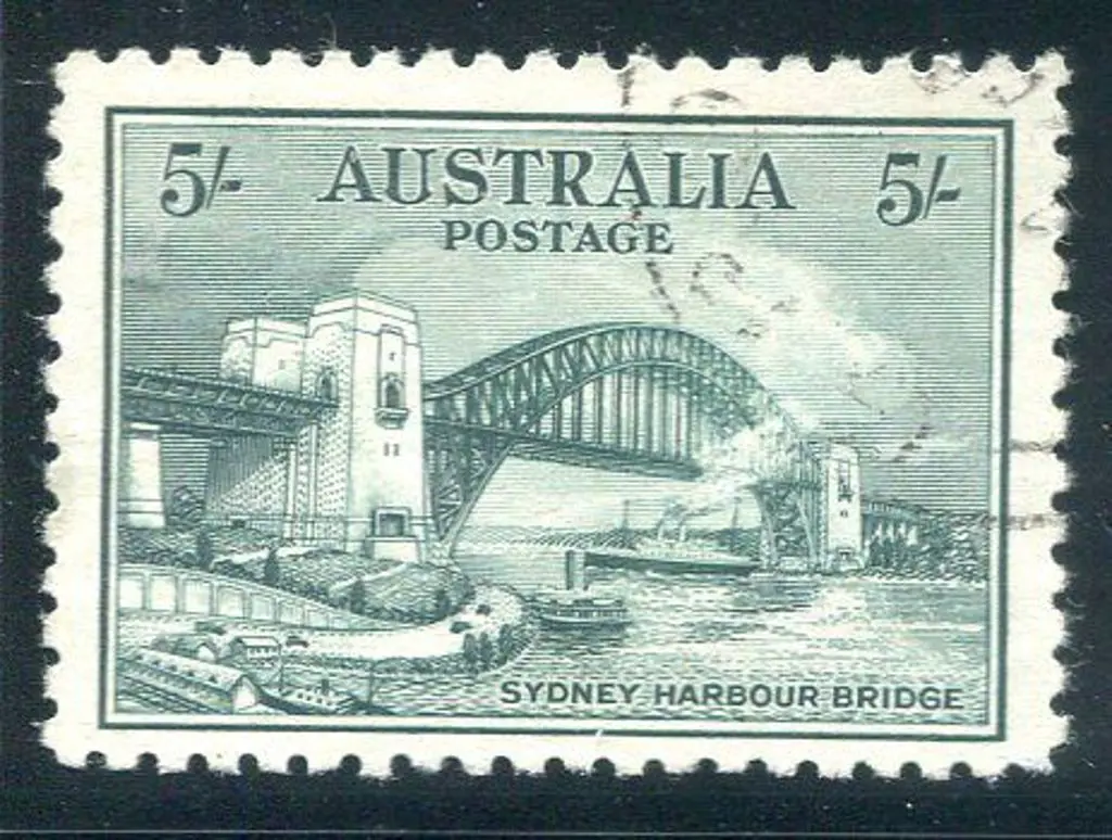 1932 5/- Sydney Harbour Bridge. CTO without gum. ... Image 1++