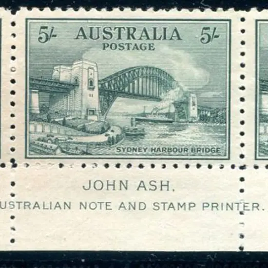 1932 5/- Sydney Harbour Bridge John Ash imprint ...