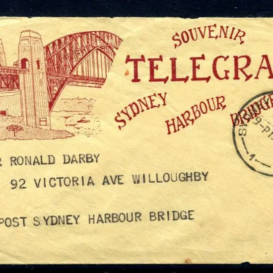 1932 (19th Mar) "Sydney Harbour Bridge Souvenir ...