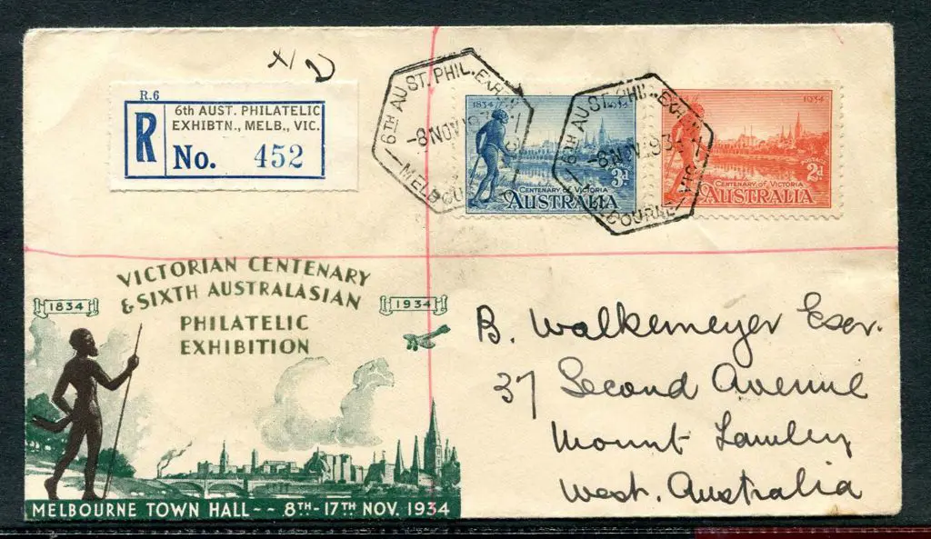 1934 (8th Nov) "6th Aust. Philatelic Exhibtn, ... Image 1++