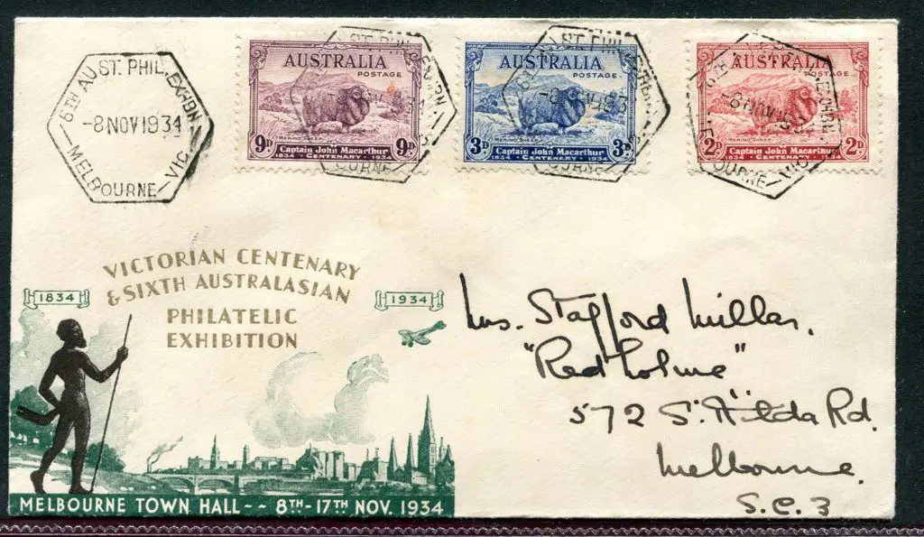 1934 (8th Nov) McCarthur set of 3 on "Victorian ... Image 1++