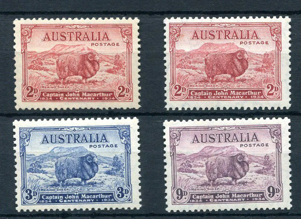 1934 Macarthur set of 4 incl "dark hills". Fresh ... Image 1++