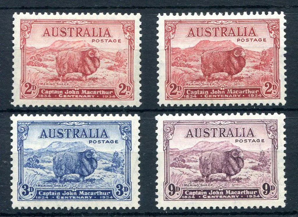 1934 Macarthur set of 4 incl 2d "dark hills" MUH. ... Image 1++