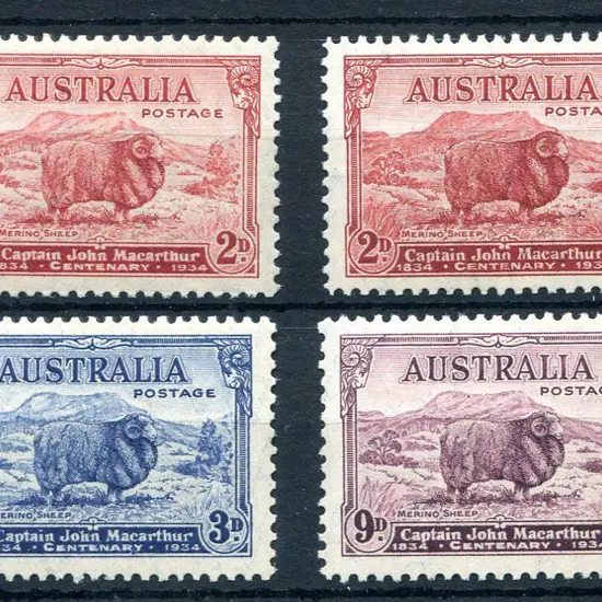 1934 Macarthur set of 4 incl 2d "dark hills" MUH. ...
