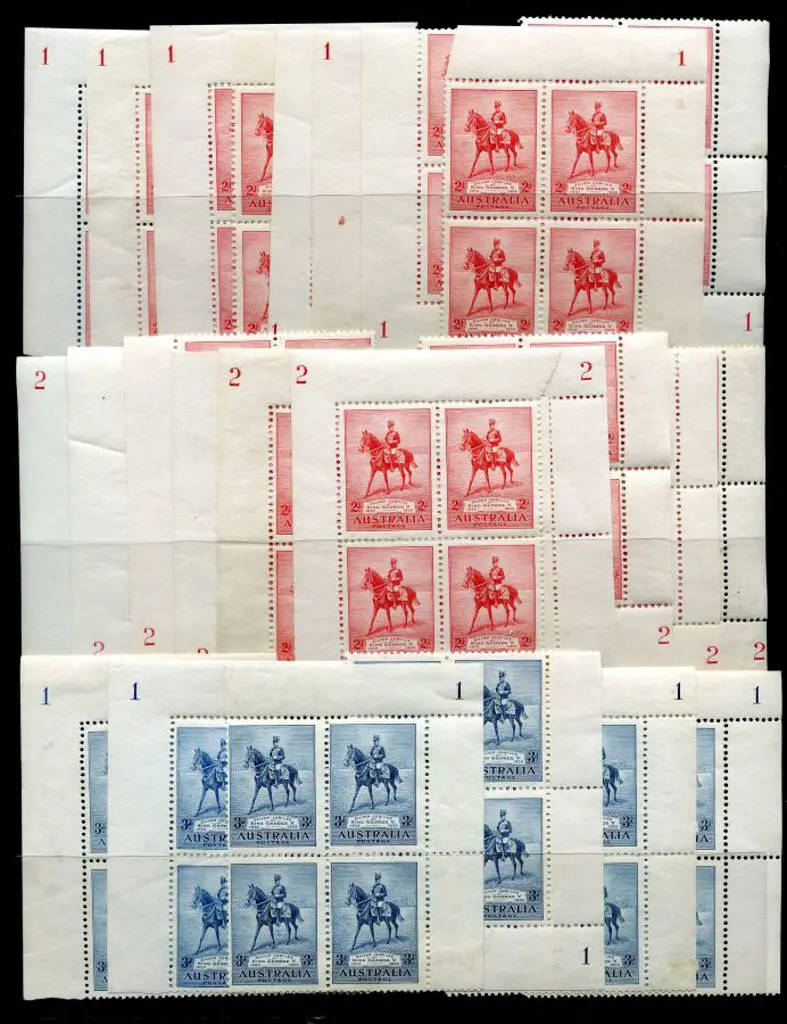 1935 2d Silver Jubilee in Plate blocks from all ... Image 1++