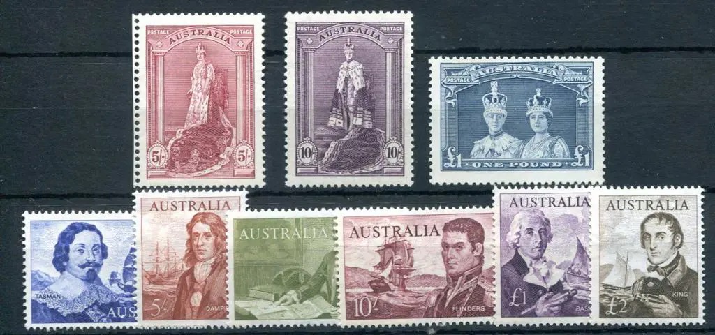 1937/48 Robes set of 3 with 10/- on thin paper ... Image 1++