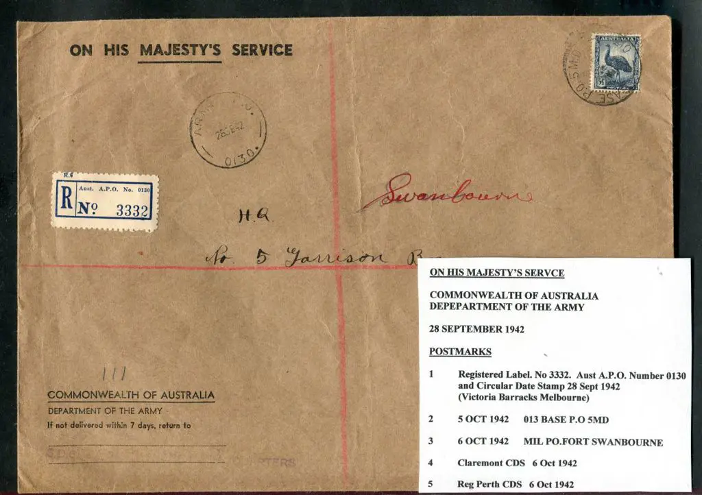1942 (28th Sept) Large OHMS "Aust A.P.O. No.0130" ... Image 1++