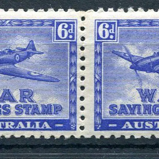 1942 6d Spitfire War Savings Stamps horiz pair in ...