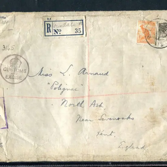 1944 (14th June) Registered packet with ½d ...