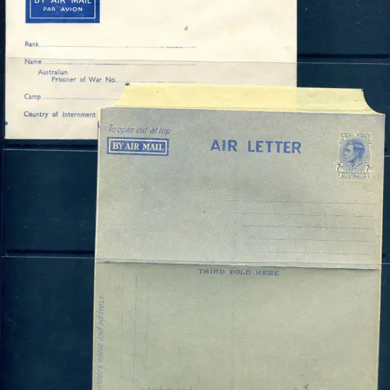 1944 7d KGVI Air Letter on yellow paper in mint ...