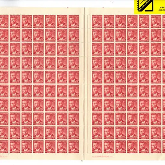 1948 2½d Von Mueller in complete sheet of 160 with ...