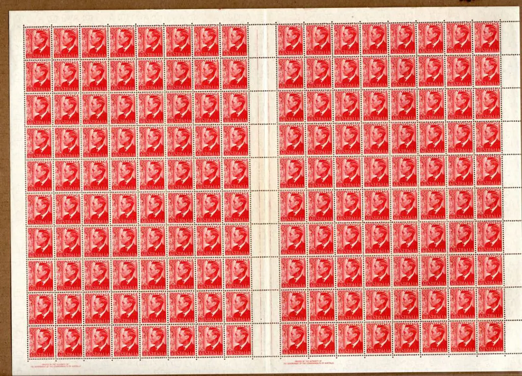 1950 2½d scarlet KGVI in complete sheet of 160 ... Image 1++