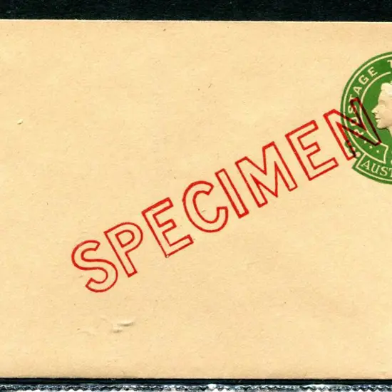 1953 3d green QEII embossed envelope ovptd ...