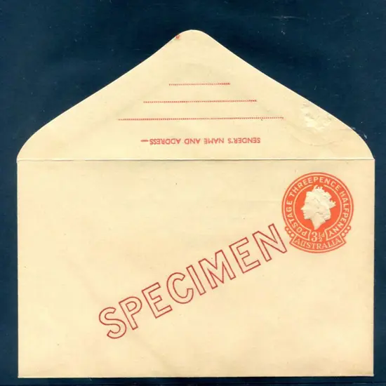 1953/56 3½d red QEII embossed envelope ovptd ...