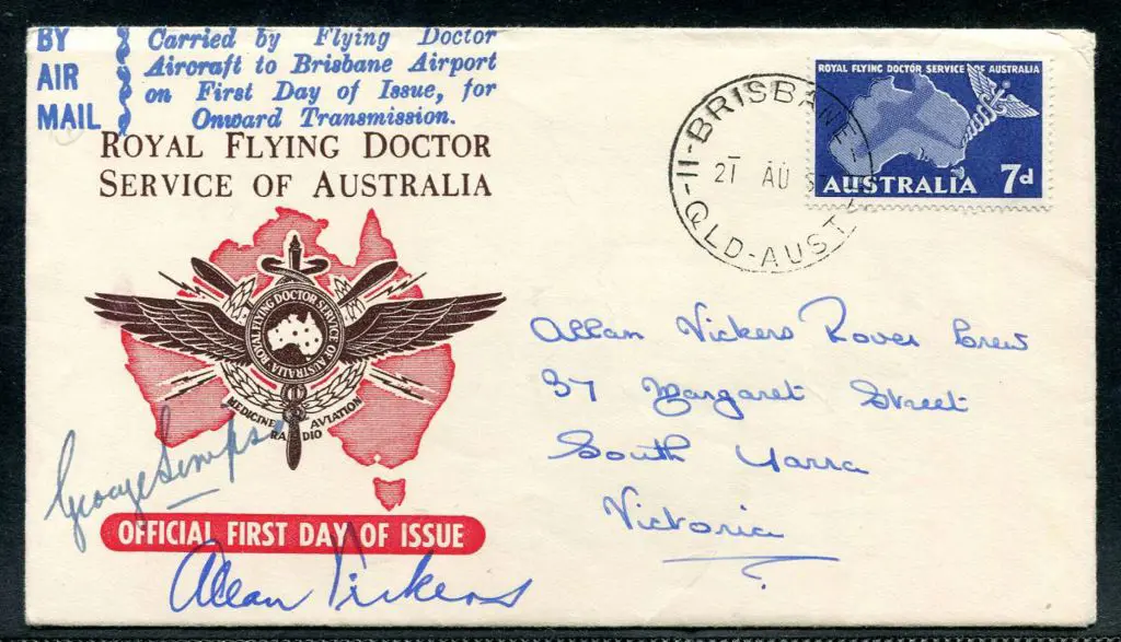 1957 (21st Aug) 7d Flying Doctor on Official FDC ... Image 1++