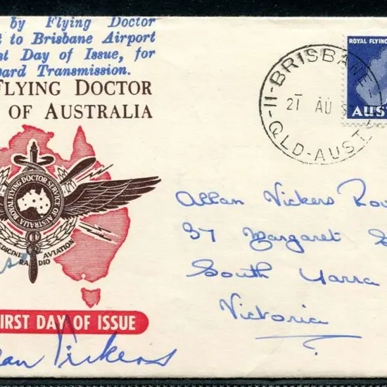1957 (21st Aug) 7d Flying Doctor on Official FDC ...