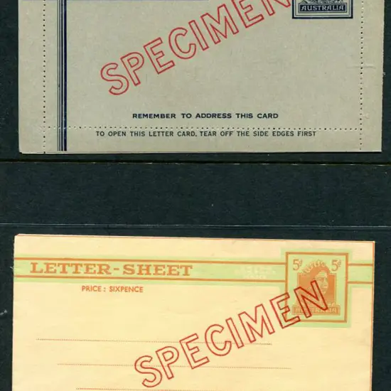 1959/65 5d dark blue on grey Letter Card & 1961/65 ...