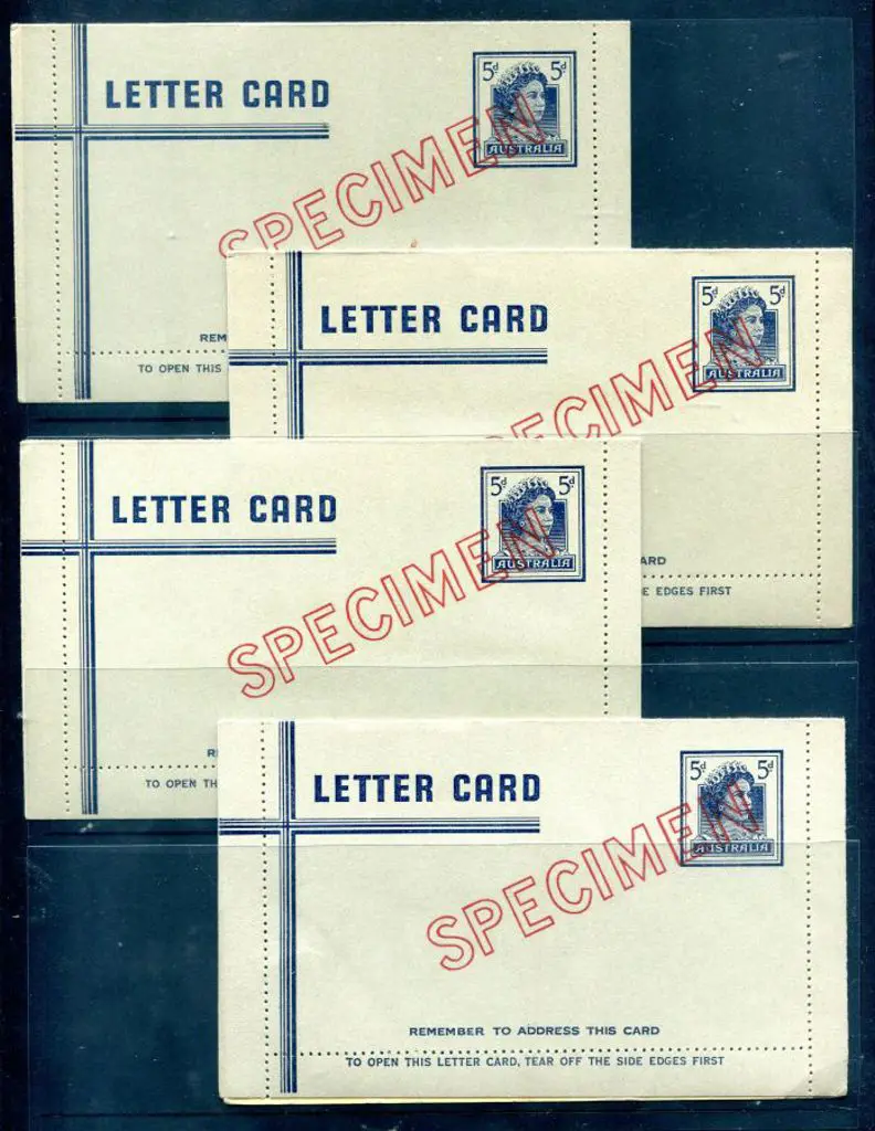 1959/65 5d dark blue on grey Letter Card ovptd ... Image 1++