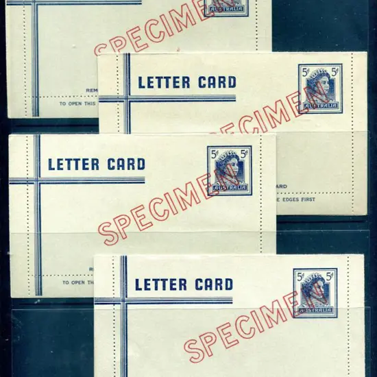 1959/65 5d dark blue on grey Letter Card ovptd ...