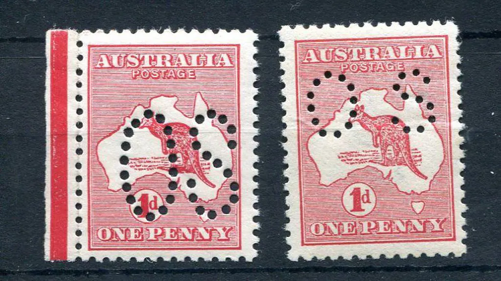 1913 1d red, Die I kangaroo, 1st wmk perfined ... Image 1++