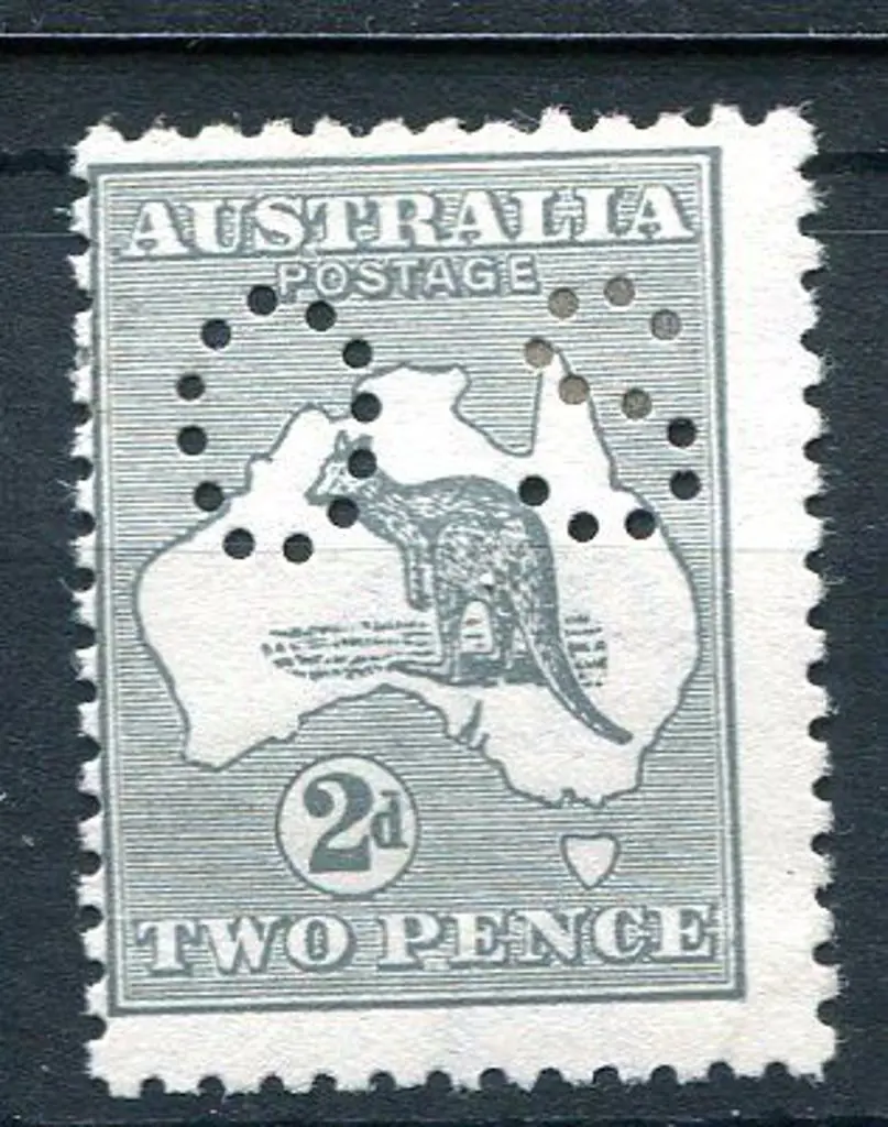 1913 2d deep grey kangaroo, 1st wmk perfined small ... Image 1++
