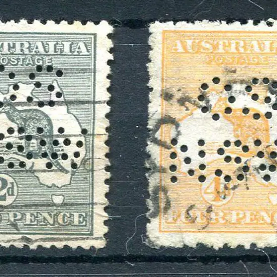 1913 2d grey & 4d orange, 1st wmk perfined ...