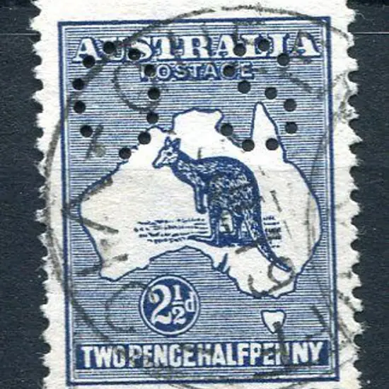 1913 2½d indigo, 1st wmk perfined small "OS". Fine ...