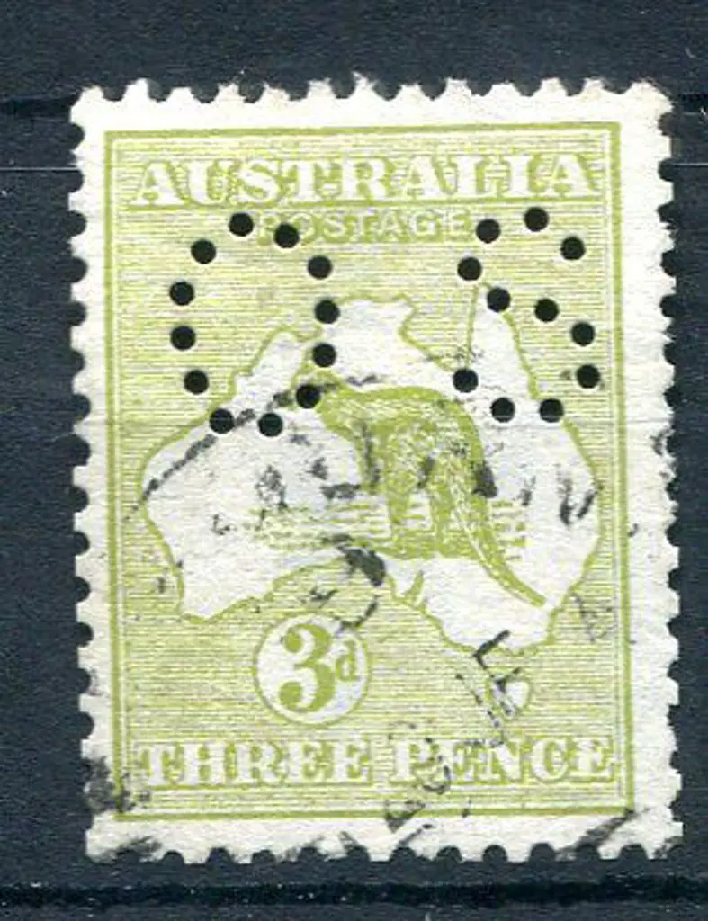 1913 3d olive-green Die II, 1st wmk perfined small ... Image 1++