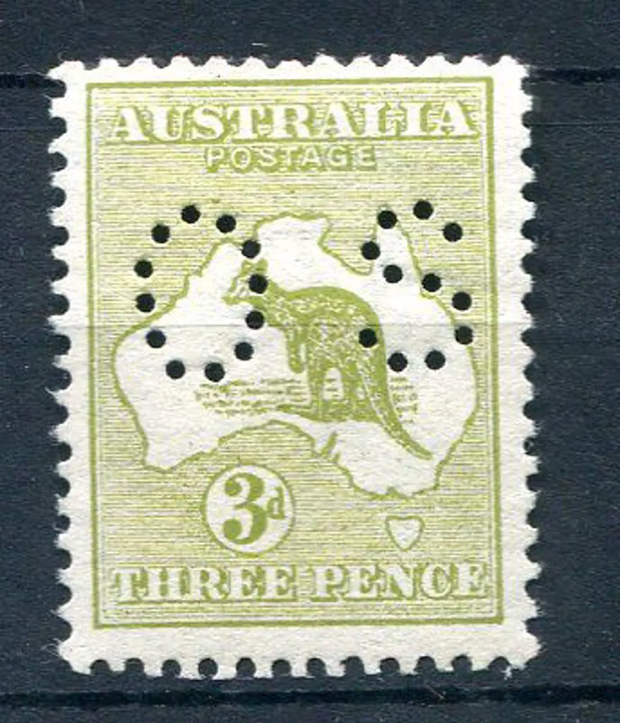 1913 3d pale olive-green Die I, 1st wmk perfined ... Image 1++