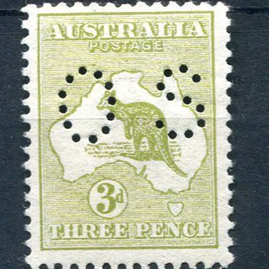 1913 3d pale olive-green Die I, 1st wmk perfined ...