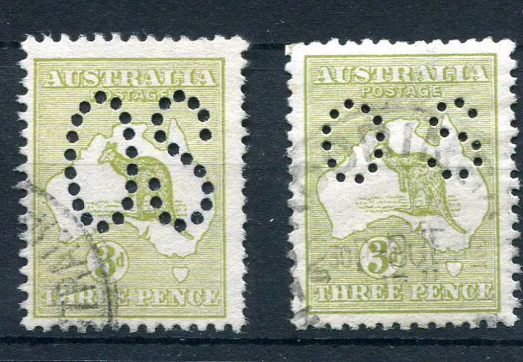1913 3d pale olive-green, 1st wmk perfined with ... Image 1++