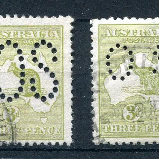 1913 3d pale olive-green, 1st wmk perfined with ...